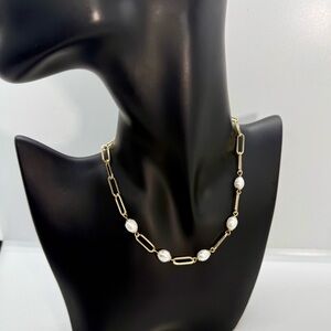 Periwinkle by Barlow Gold and Pearl Necklace